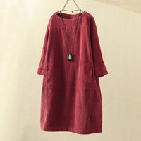 Women's Ribbed Pocket A-Line Dress