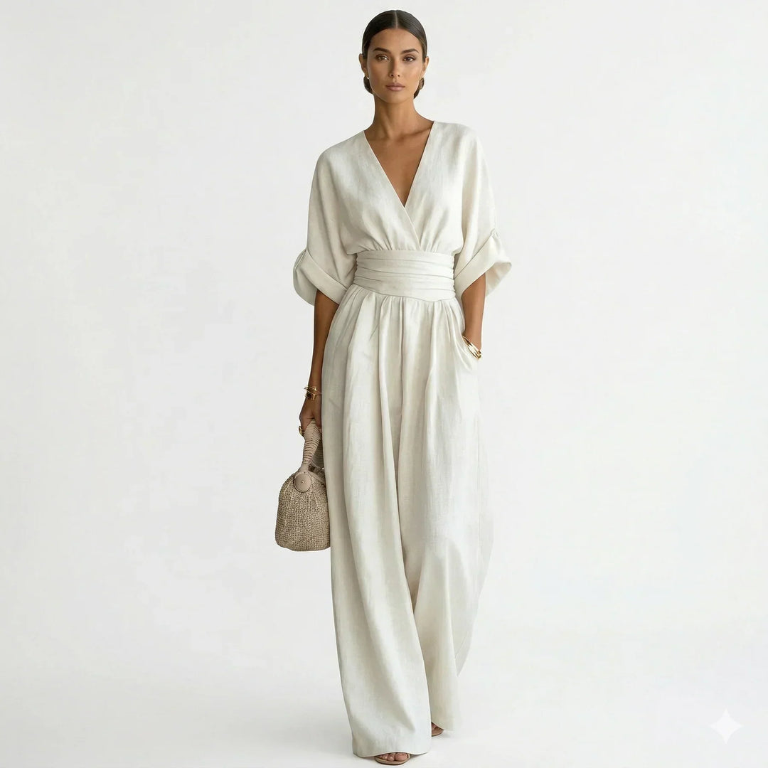 Women's Sleeveless Flowing Wide Leg Evening Jumpsuit
