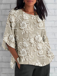 Women's Floral Embroidered Relaxed Blouse