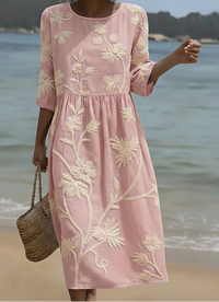 Women's Delicate Floral Button Down Maxi Dress