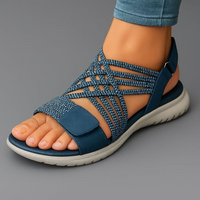 Women's Interwoven Open Strap Blue Sandals