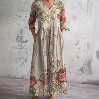 Women's Floral Print Flowing Dress