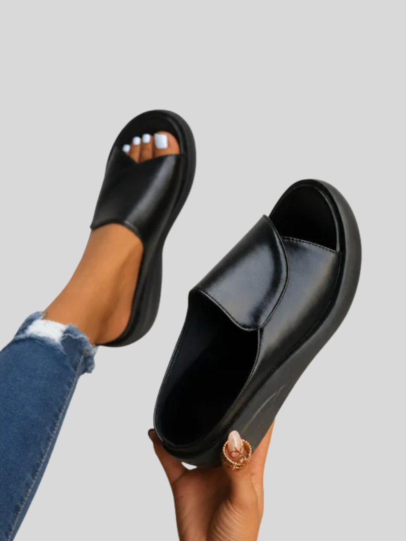 Women's Supportive Slip On Low Wedge Sandals