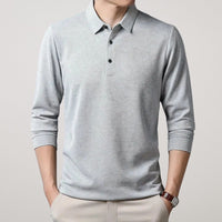 Long-Sleeve Cotton Polo Shirt