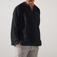Long-Sleeve Linen Shirt