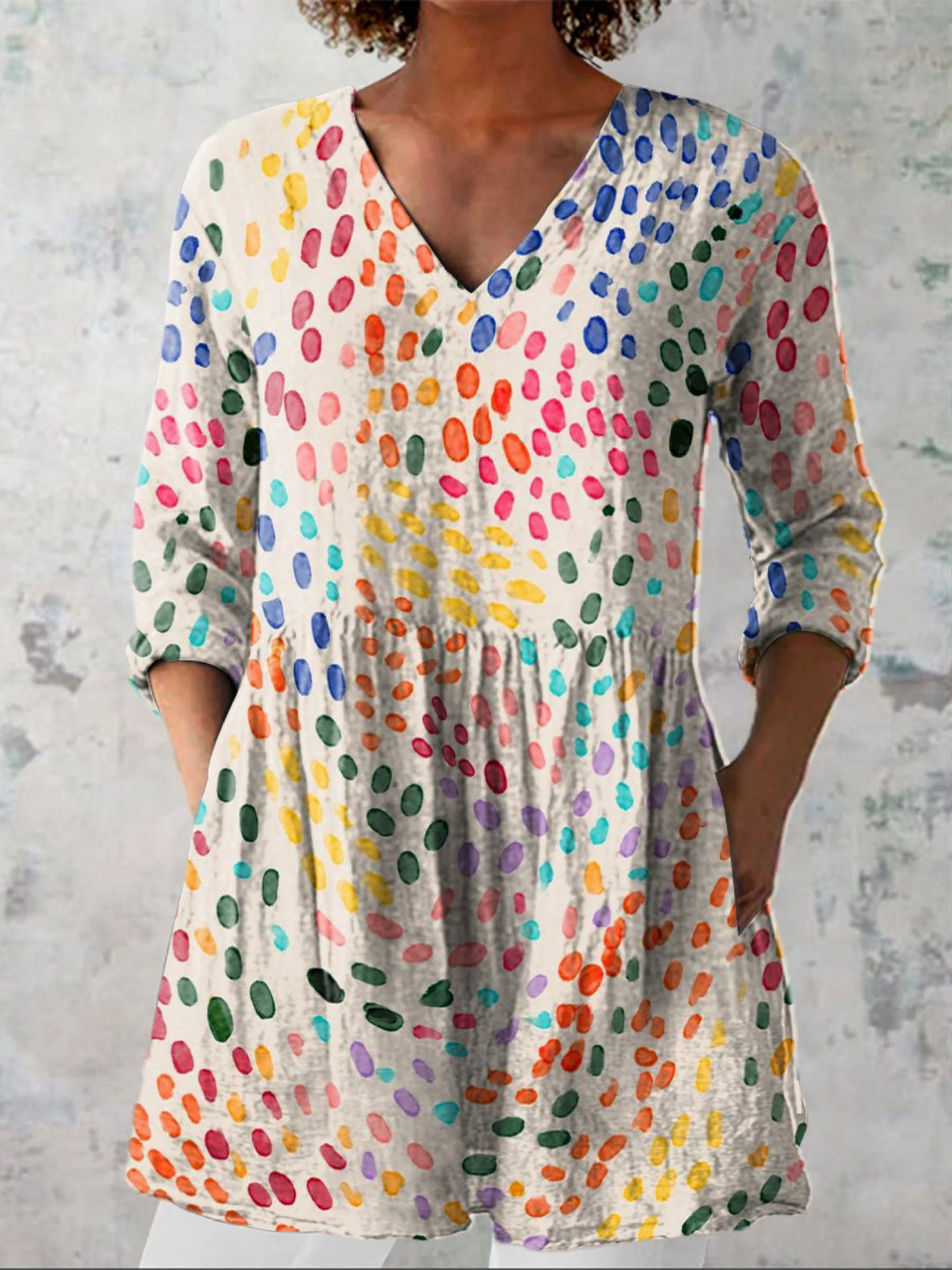 Women's Breezy Longline Patterned Top