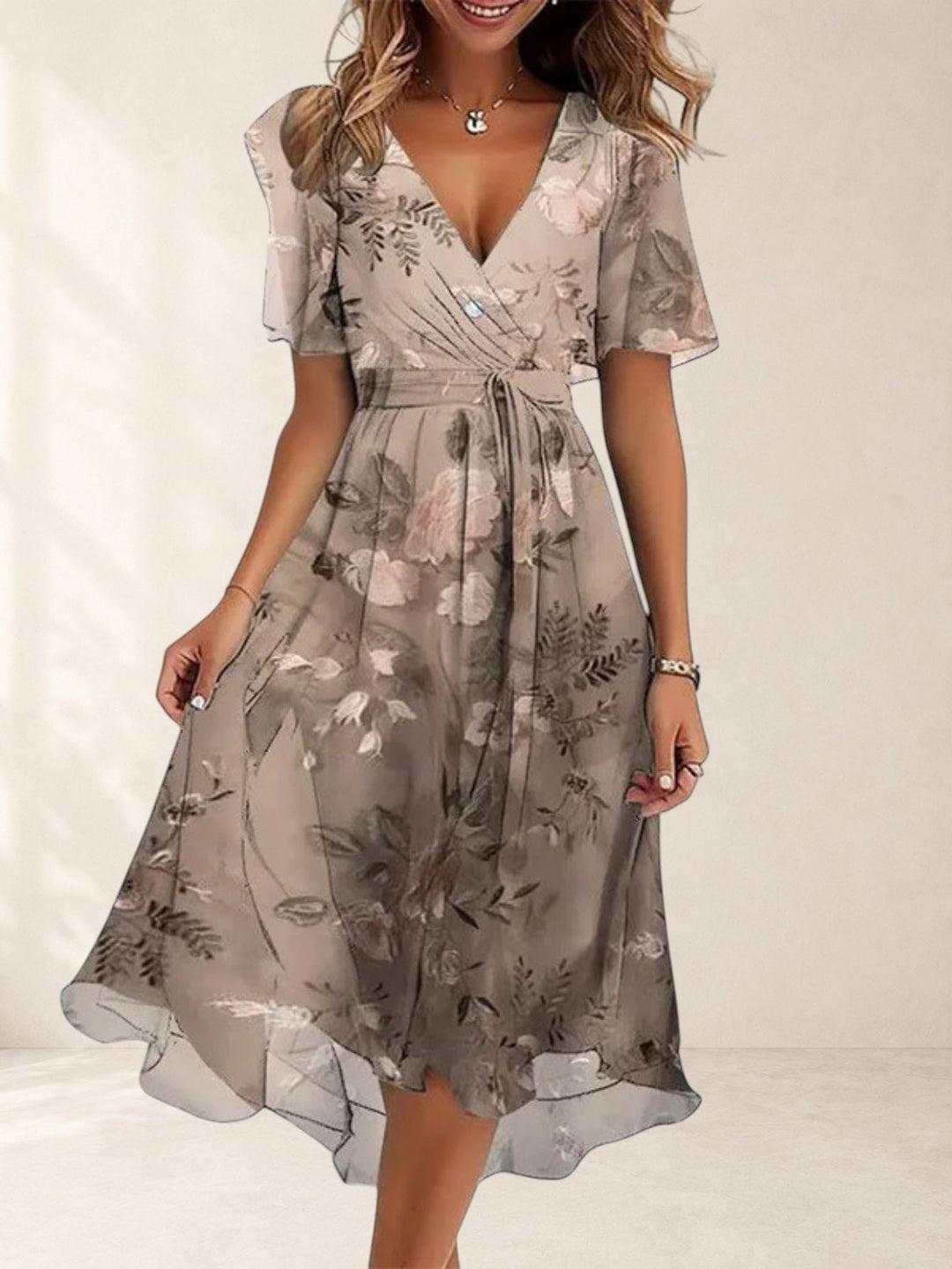 Women's Relaxed Fit Draped Midi Dress