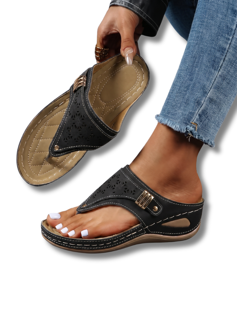 Women's Contoured Slip On Open Toe Sandals