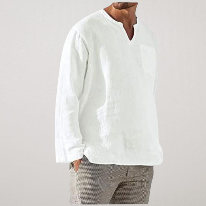 Long-Sleeve Linen Shirt