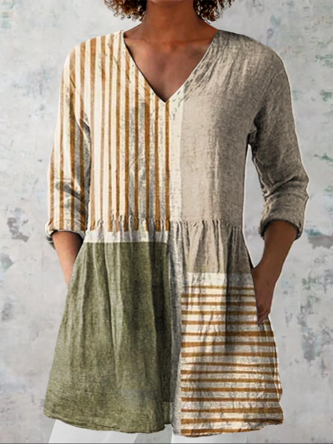 Women's Flowing V Neck Longline Blouse