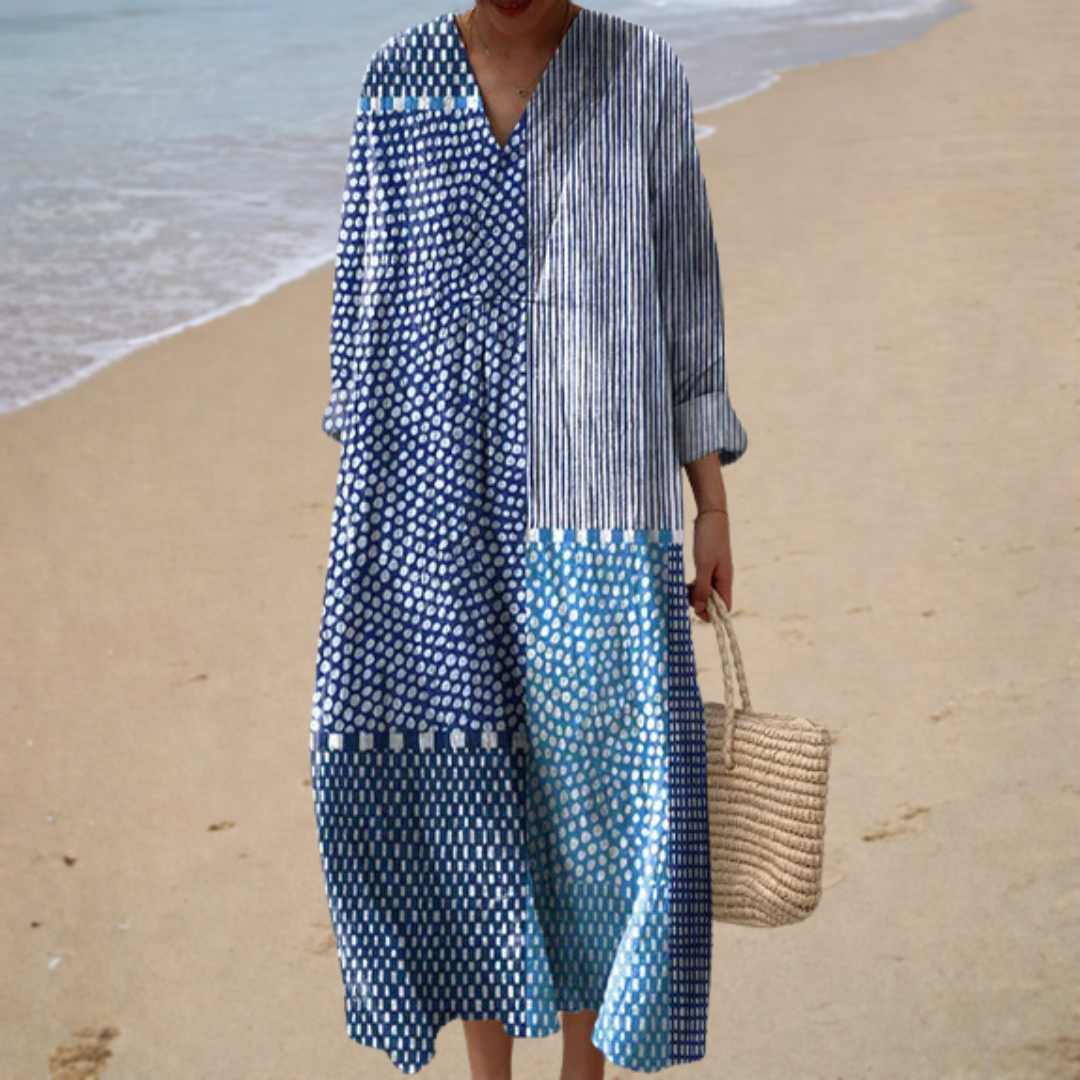 Women's V-Neck Printed Summer Dress