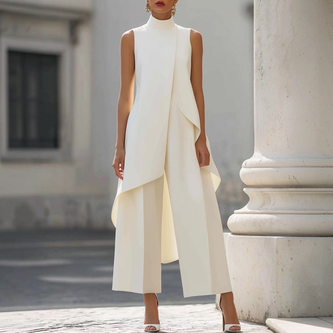 Women's High Neck Wide Leg Jumpsuit