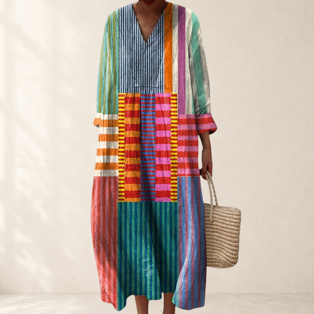 Women's Geometric Print Fluid Midi Dress