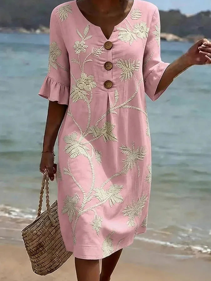 Women's Floral Print Relaxed Fit Summer Dress