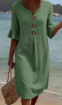 Women's Blossom Print Relaxed Fit Flared Sleeve Shift Dress