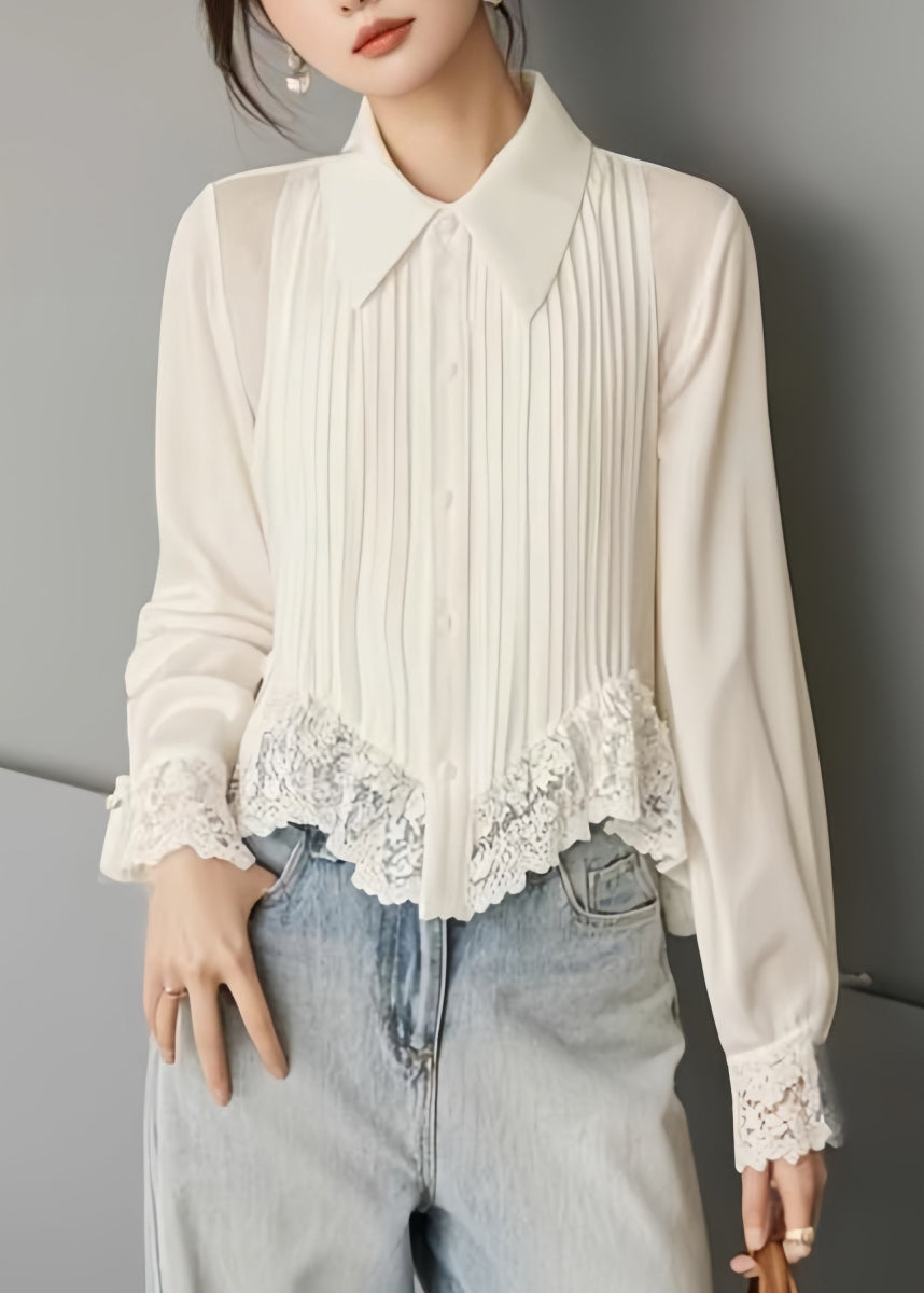 Women's Pintuck Pleated Long Sleeve Blouse
