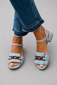 Women's Pastel Buckle Accent Flat Sandals