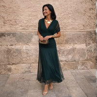 Women's Flowing V-Neck Maxi Dress