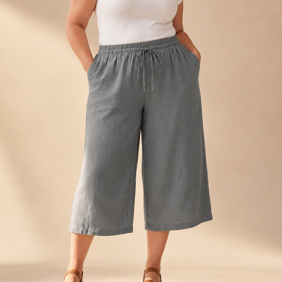 Women's Relaxed Fit Wide Leg Crop Pants