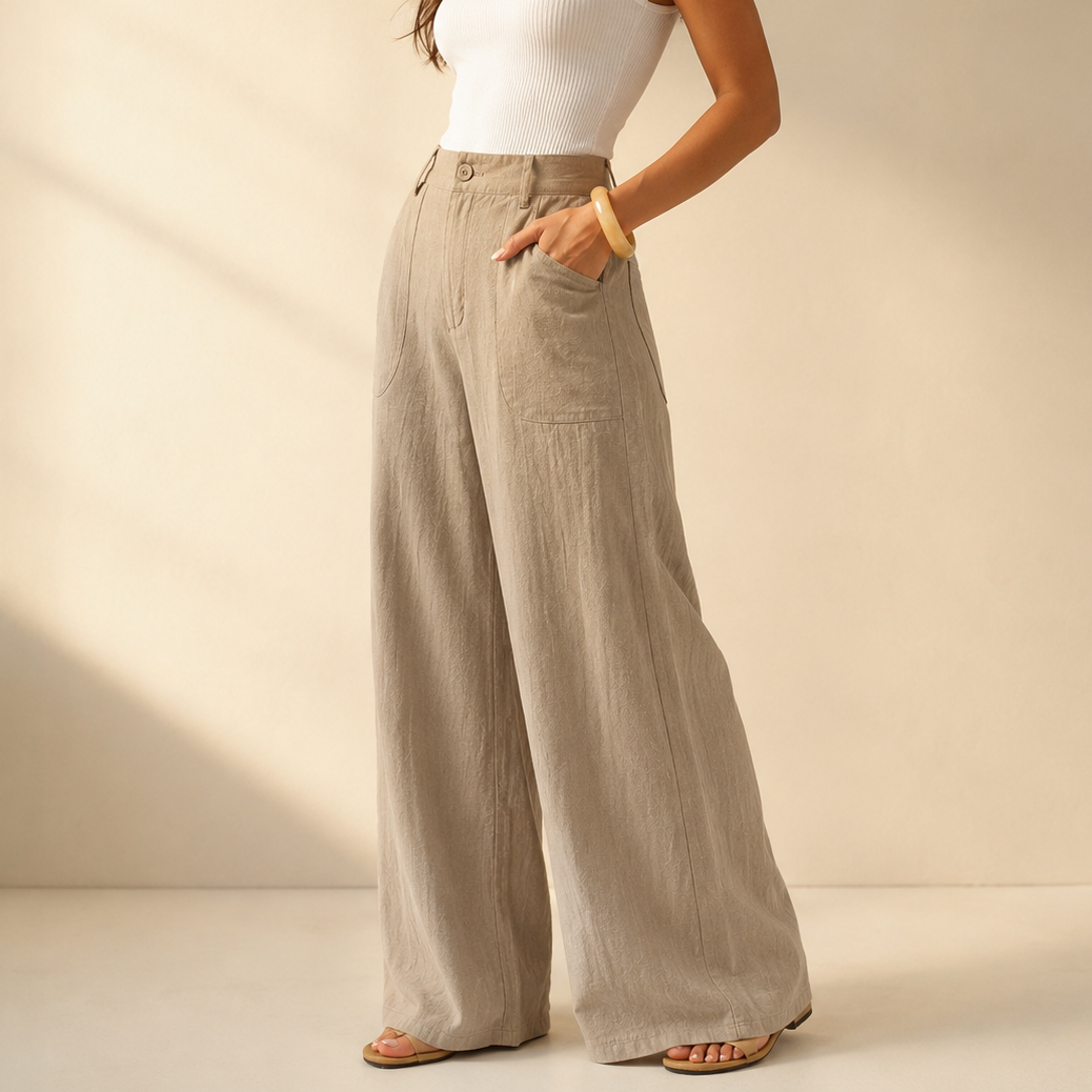 Women's High Waist Fluid Palazzo Trousers