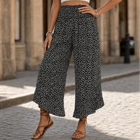 Women's Floral Print Smocked Waist Trousers
