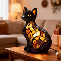 Stained Glass Cat Lamp