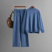 Elegant Long-Sleeve Top & Wide-Leg Pants Set
