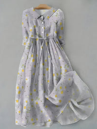 Women's Lilac Daisy Print Short Sleeve Dress