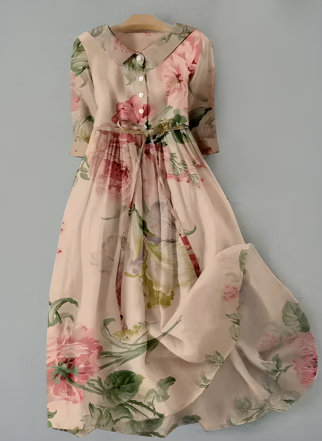 Women's Pastel Floral Flowing Maxi Dress