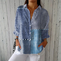 Women's Artistic Patchwork Print Blouse