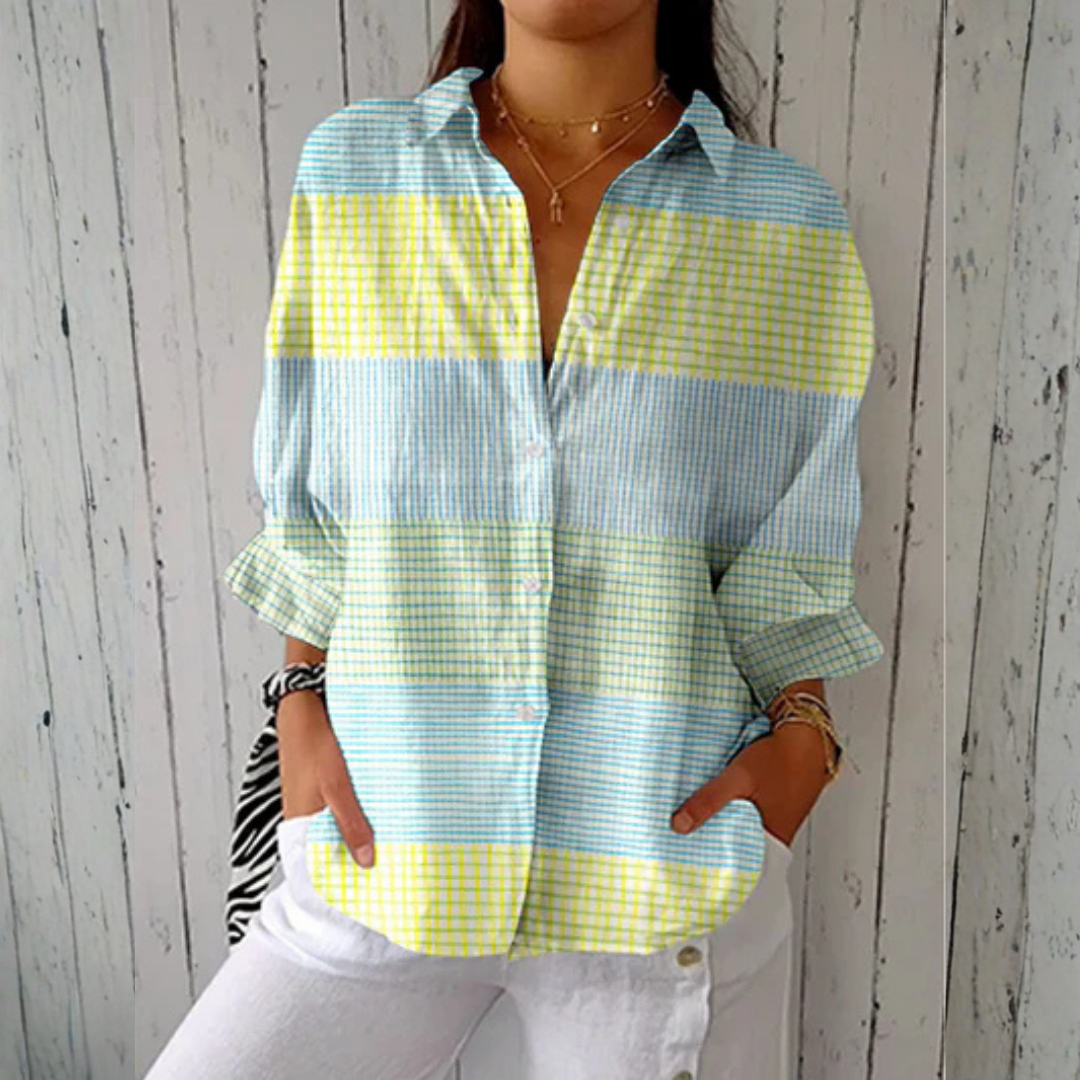 Women's Pastel Geometric Pattern Blouse