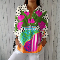 Women's Floral Still Life Print Blouse