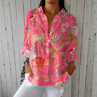 Women's Tropical Print Relaxed Fit Blouse