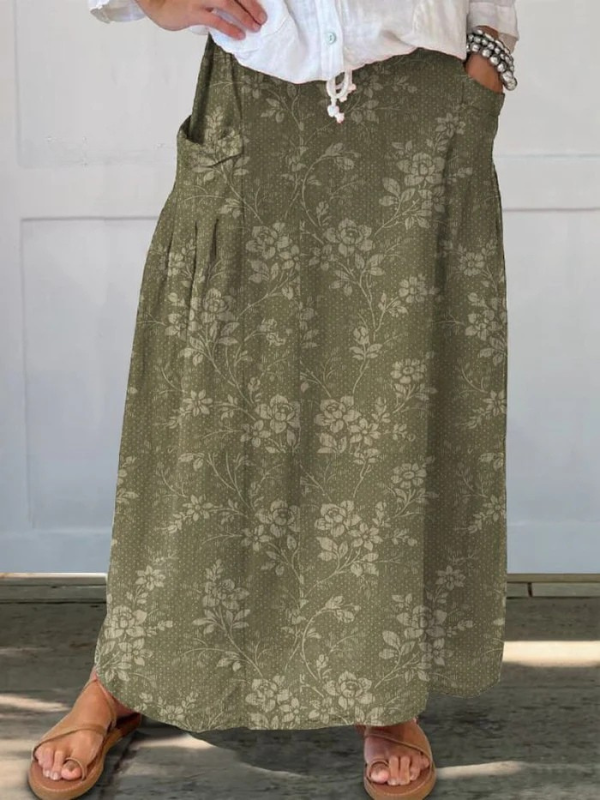 Women's Heritage Floral Elastic Waist Pocket Skirt