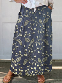 Women's Garden Bloom Elastic Waist Pocket Skirt
