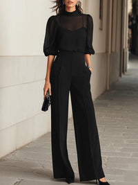 Women's Three Piece Camisole Wide Leg Trouser Set
