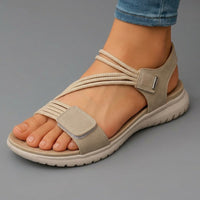 Women's Beige Flexible Strap Walking Sandals