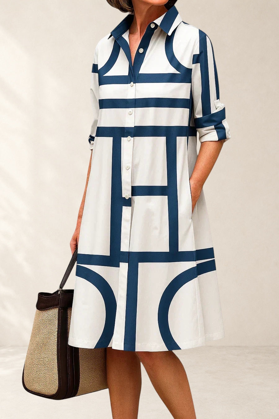 Women's Minimalist Structured Midi Dress