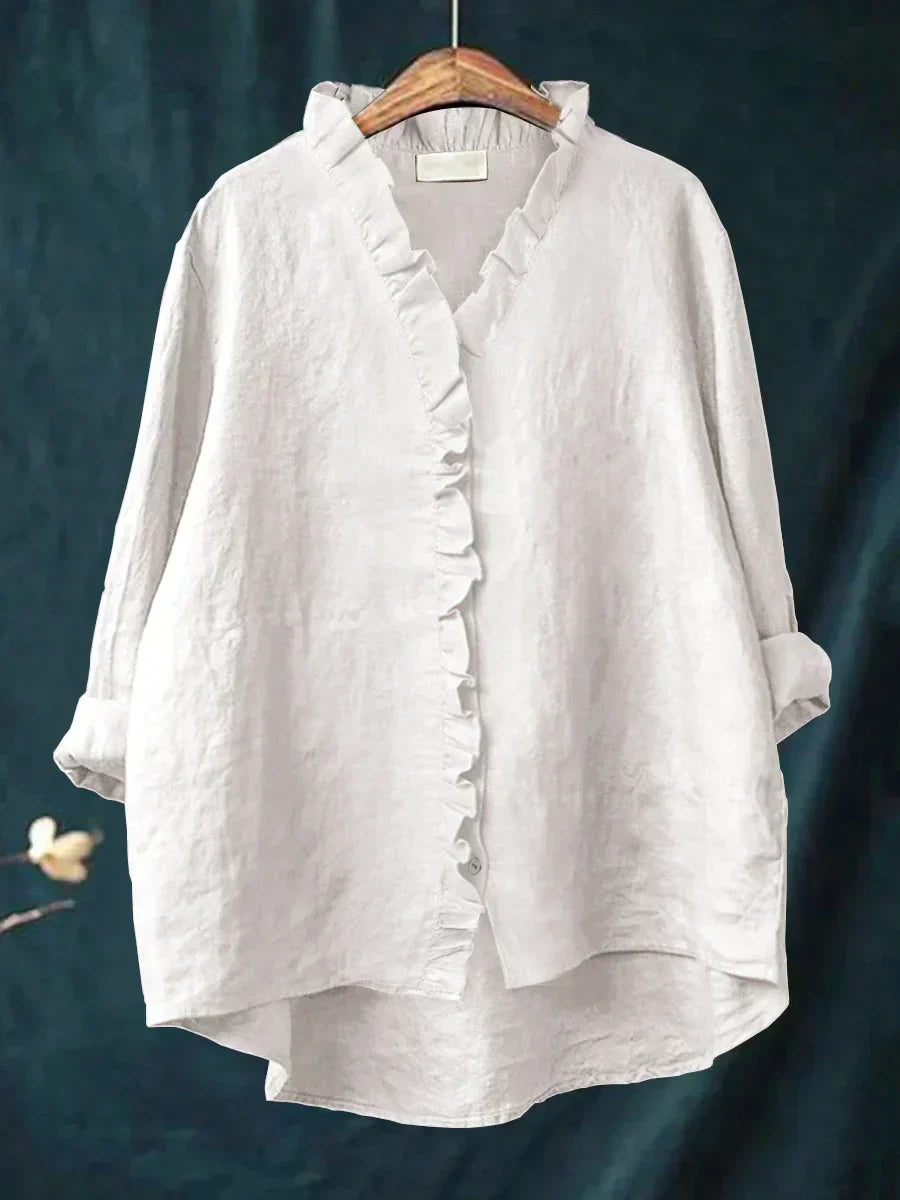 Women's Ruffled Lightweight Flowing Blouse