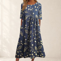 Women's Embroidered Relaxed Fit Midi Dress