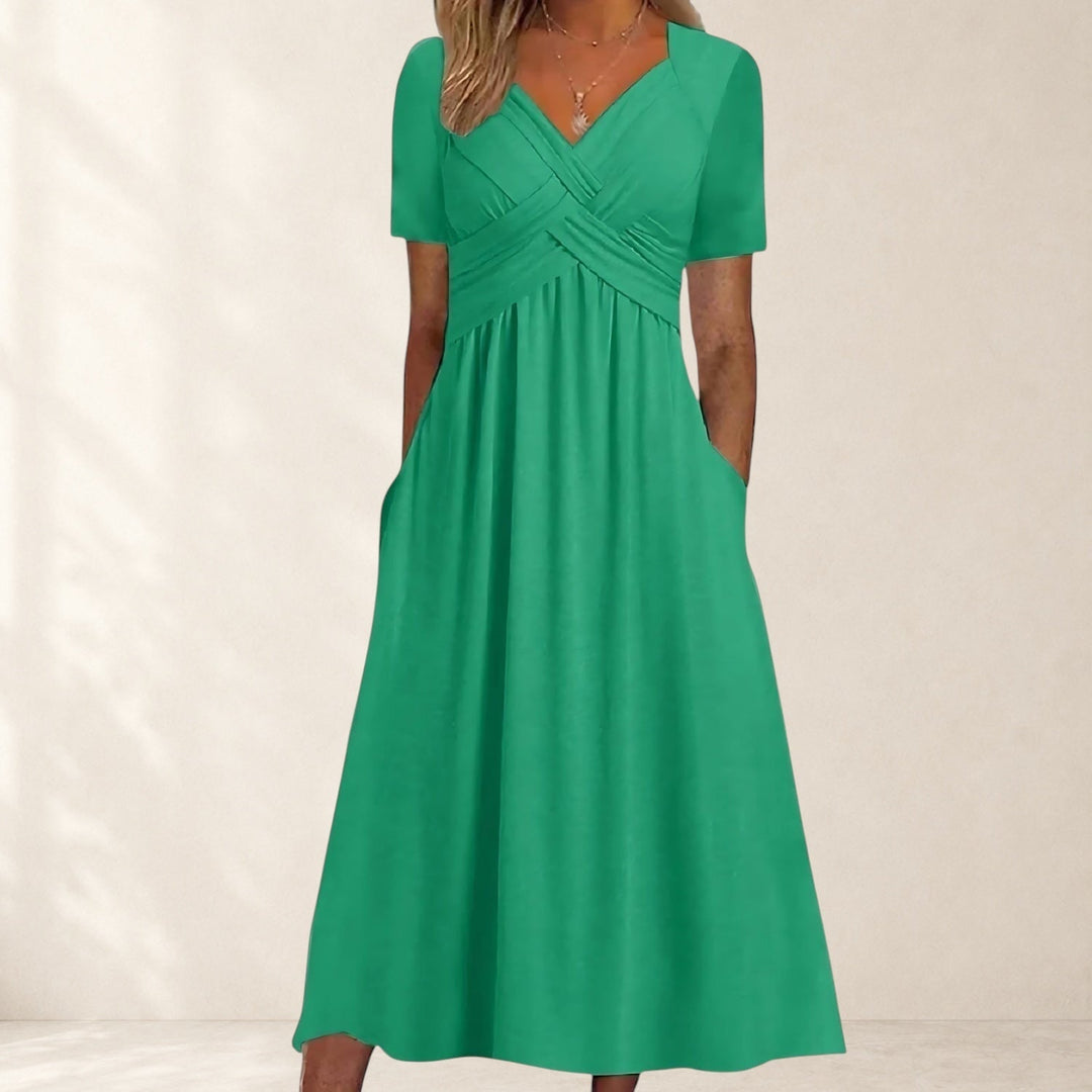 Women's Flattering Shaping A-Line Midi Dress