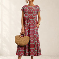 Women's Floral Print Relaxed Midi Dress