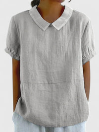 Women's Short Sleeve Pocket Collared Shirt