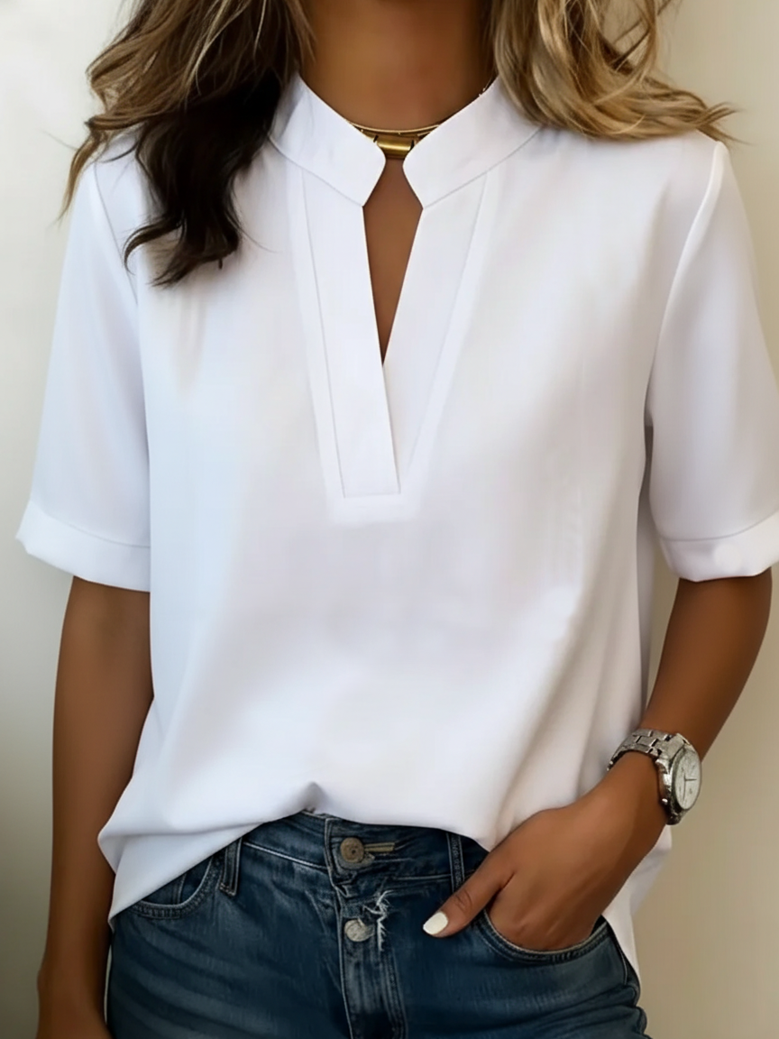 Women's Refined V-Neck Detail Blouse