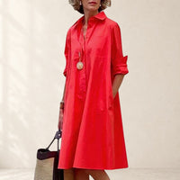 Women's Casual Pocket Detail Midi Dress