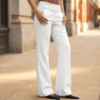 Women's Double Button Flared Trousers