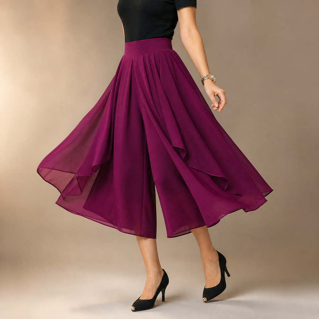 Women's High Waist Draped Skirt Culottes