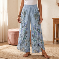 Women's Floral Print Split Front Trousers