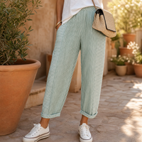 Women's Side Stripe Elastic Waist Trousers