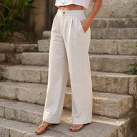 Women's Hidden Elastic Wide Leg Trousers